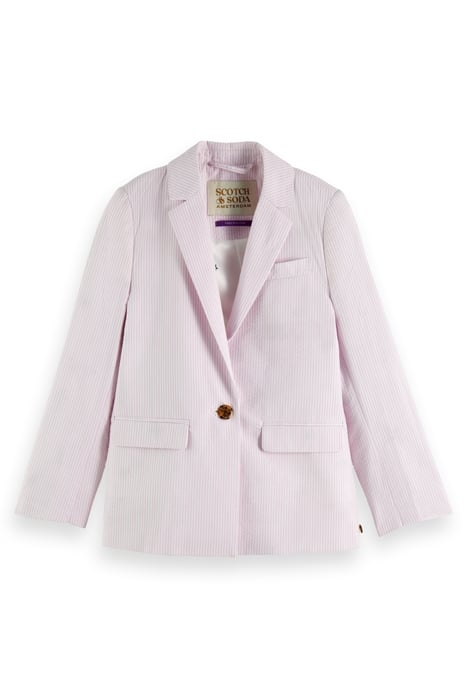 STRIPED SINGLE-BREASTED SEERSUCKER BLAZER ORCHID SEERSUCKER 1