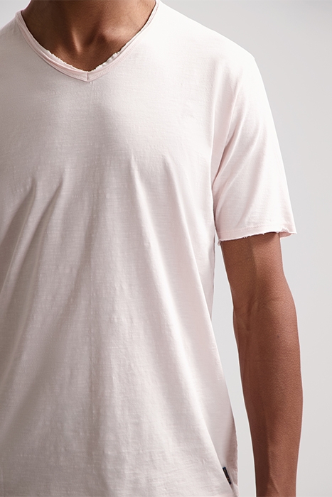 BASIC V-NECK TEE SLUB JERSEY PEARL 4
