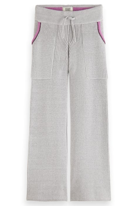 WIDE LEG KNITTED SWEATPANTS GREY MELANGE 4
