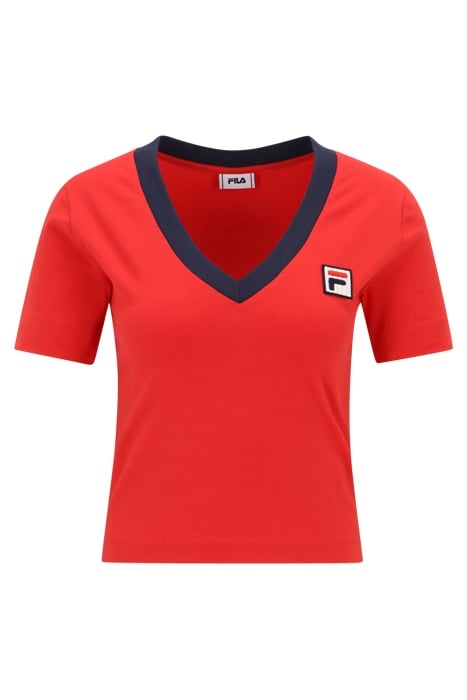 LUDHIANA V-NECK TEE TRUE RED 4