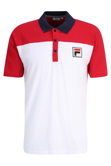 LIANSHAN BLOCKED POLO SHIRT BRIGHT WHITE-TRUE RED 4