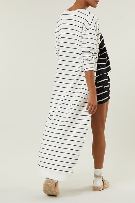 LONG CARDIGAN STRIPE ECRU/BLACK 5