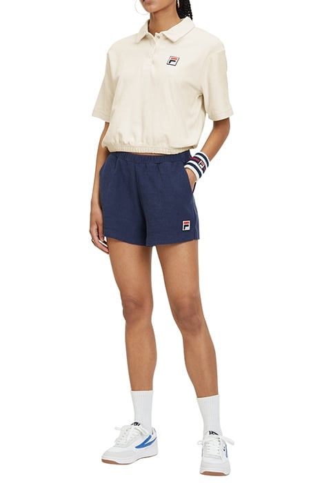 LUSAKA TOWELLING CROPPED POLO SHIRT ANTIQUE WHITE 3