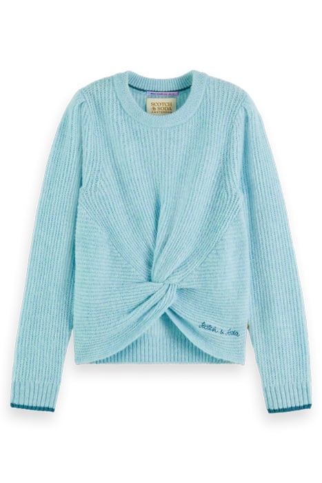 RELAXED-FIT KNOTTED PULLOVER BLUE MELANGE 4