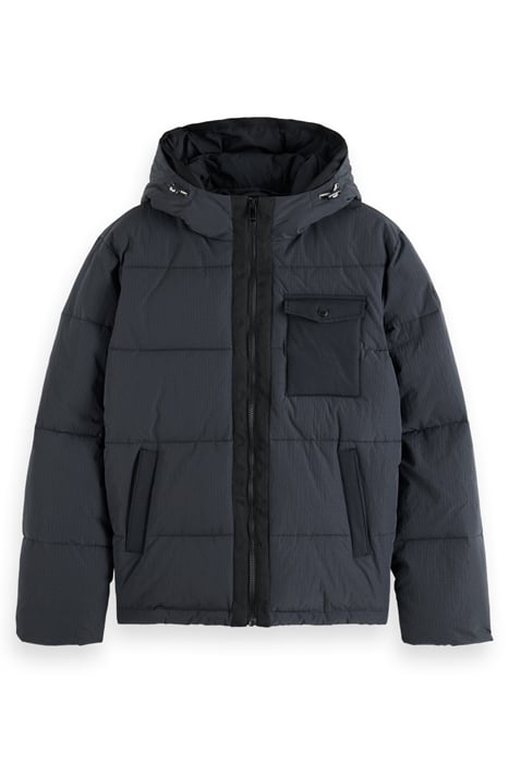 HOODED PUFFA JACKET BLACK 4