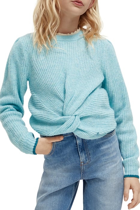 RELAXED-FIT KNOTTED PULLOVER BLUE MELANGE 1