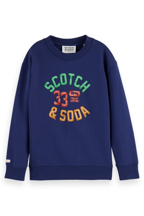 RELAXED FIT ARTWORK SWEATSHIRT IN ORGANIC COTTON MARINE BLUE 4