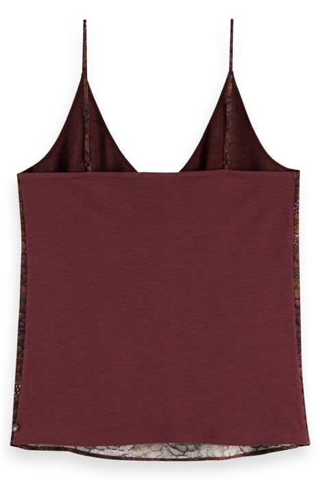 CAMISOLE WOVEN FRONT JERSEY BACK FEATHER BORDEAUX 5