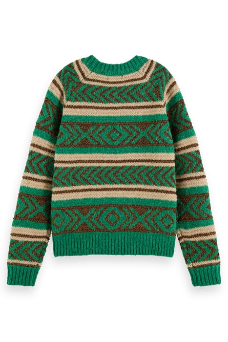 METALLIC FAIR ISLE PULLOVER FROZEN MINT 5