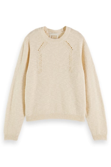 METALLIC STITCH PULLOVER ECRU 4