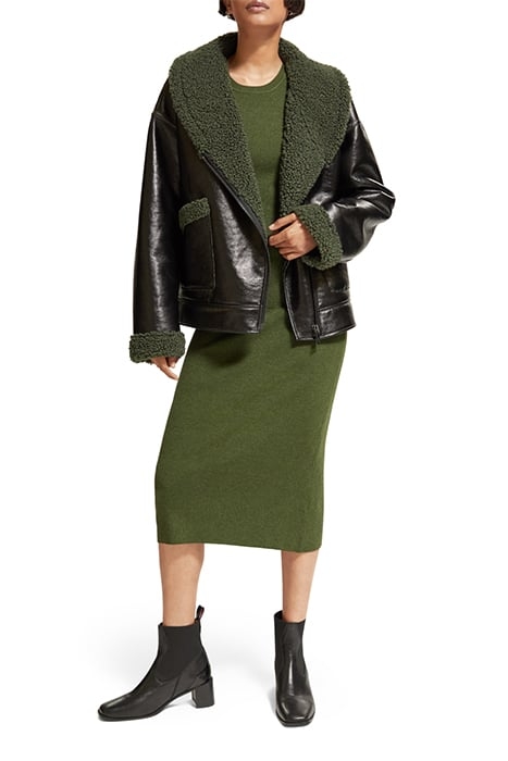 FAUX SHEARLING JACKET EVENING BLACK 5