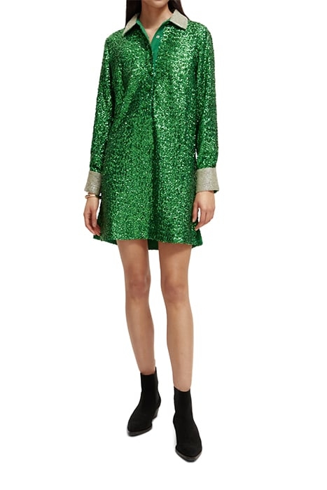 SEQUIN MINI DRESS GREEN LIGHT 2