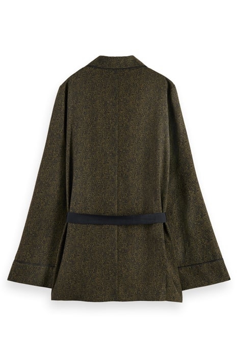 PRINTED LOOSE FIT PYJAMA BLAZER LEOPARD SPOT GREEN 5