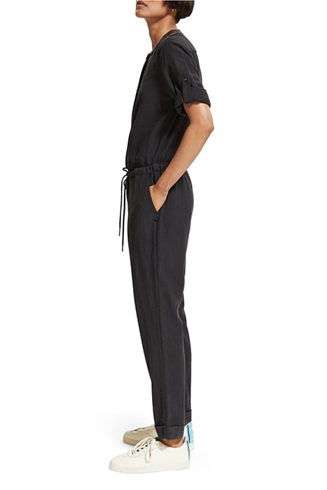 JUMPSUIT WITH ARROW HEAD TRIM EVENING BLACK 6