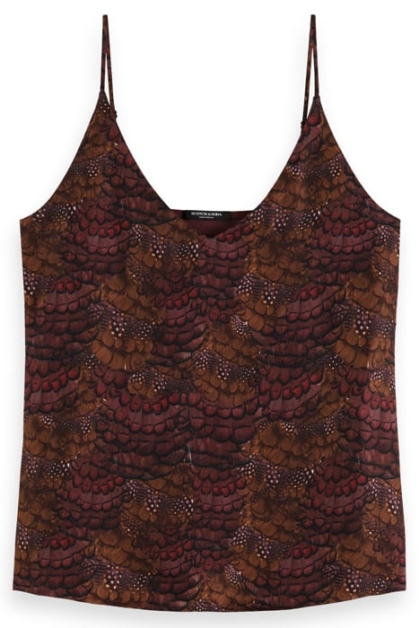 CAMISOLE WOVEN FRONT JERSEY BACK FEATHER BORDEAUX 4