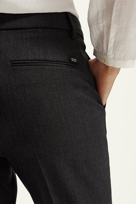 LOWRY - MID RISE SLIM LEG TWILL WOOL BLEND PANTS CHARCOAL ME 7