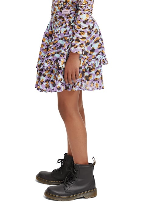 ALL-OVER PRINTED MINI SKIRT FLORAL LEOPARD PURPLE 6