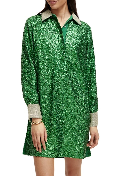 SEQUIN MINI DRESS GREEN LIGHT 1