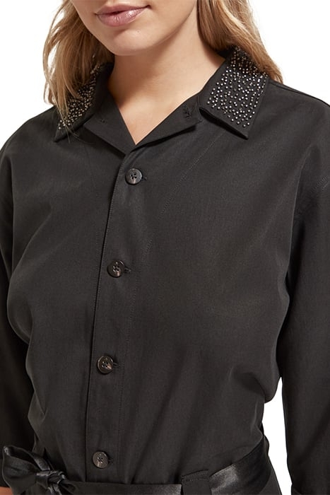 BEADED COLLAR JUMPSUIT EVENING BLACK 7