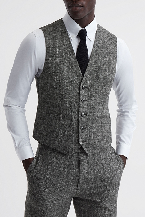 CROUPIER-BIRDS WAISTCOAT CHARCOAL 1