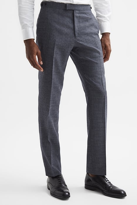 LEADENHALL-DOGTOOTH SUIT PANTS NAVY 1