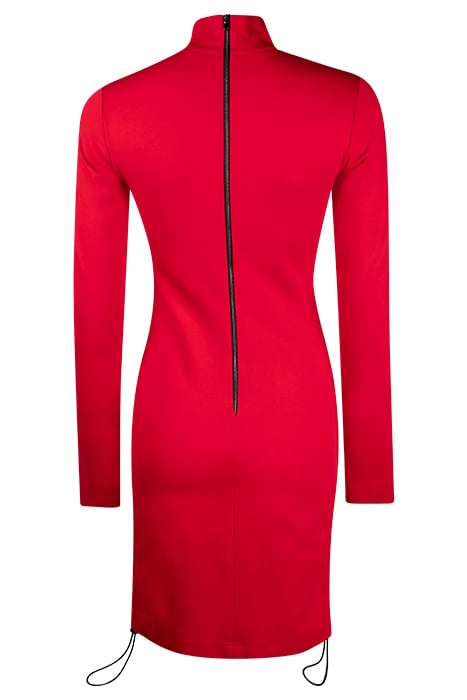 WOMEN'S BODYCON GATHERING DRESS RED 2
