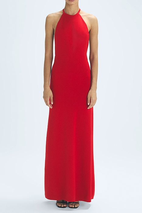 OLIVIA-KNITTED MAXI DRESS RED 1