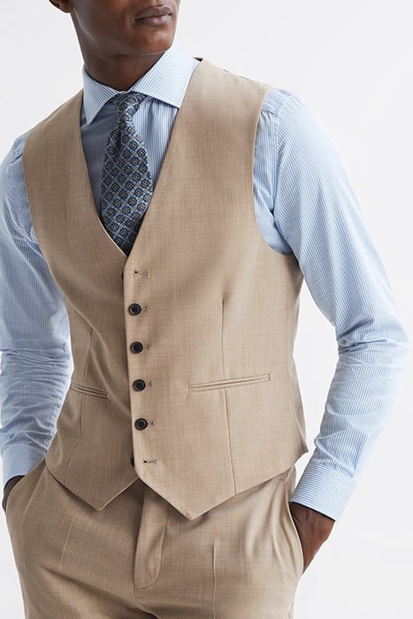WISH-PLAIN WAISTCOAT OATMEAL 1
