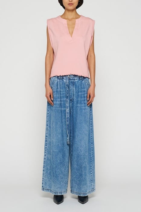 V-NECK TOP FLEECE DUSTY PEACH 2