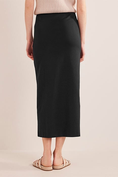 KNOT DETAIL JERSEY MIDI SKIRT BLACK 2