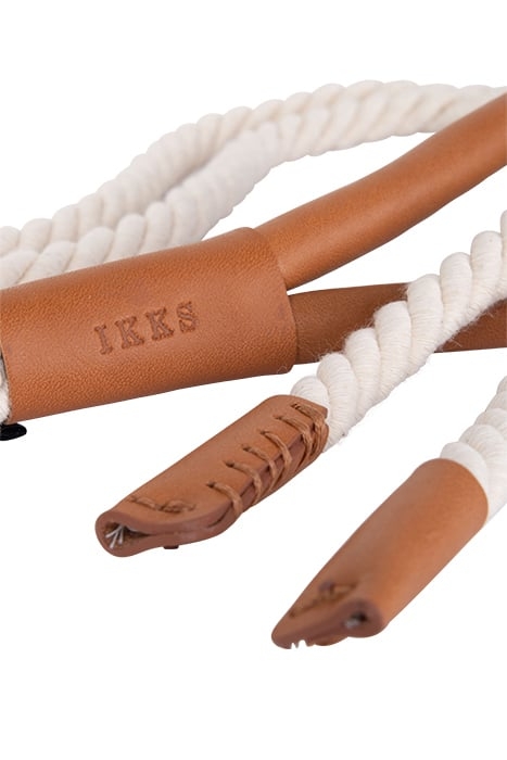 BEIGE CORD TIE BELT WITH LEATHER BUCKLE 6