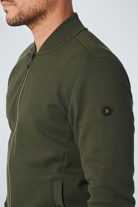 SWEATER FULL ZIPPER TWILL JACQUARD DARK GREEN 6