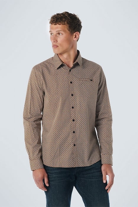 SHIRT STRETCH ALLOVER PRINTED CARAMEL 1
