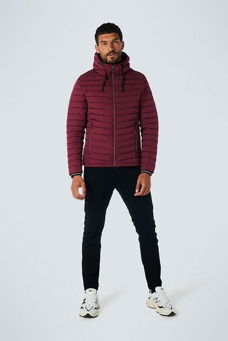 JACKET HOODED SHORT FIT PADDED DARK RED 3