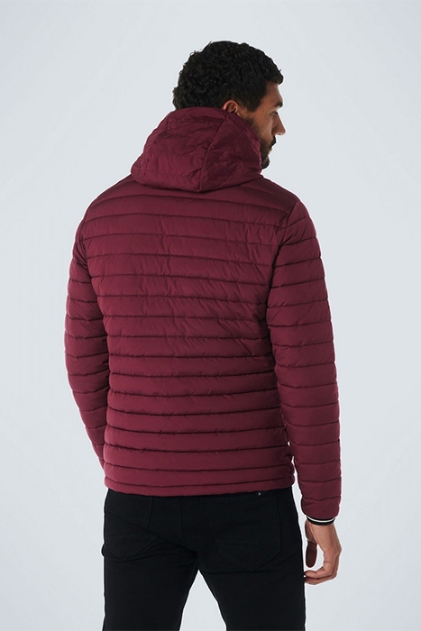 JACKET HOODED SHORT FIT PADDED DARK RED 2