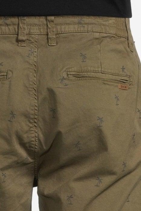 MEN STRETCH SHORT PALMTREE MOSS GREEN 5