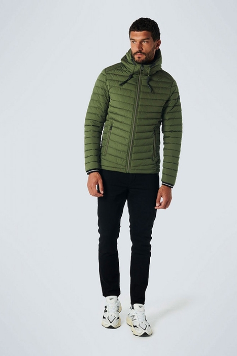 JACKET HOODED SHORT FIT PADDED DARK GREEN 3