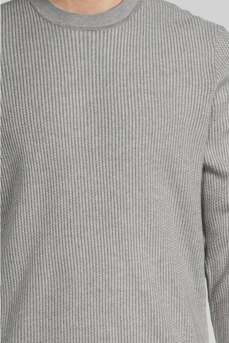 GREY WAFFLE KNIT SWEATER GREY 4