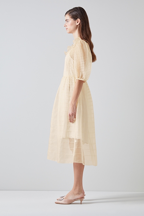 DR MADDIE PINTUCK DRESS ECRU 4