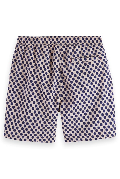 MID LENGTH SWIM SHORT MINI ALL OVER PRINT POLKA NAVY BLUE 5