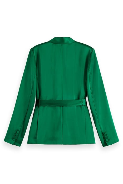 BELTED SATIN SINGLE BREASTED BLAZER PINE TREE 5