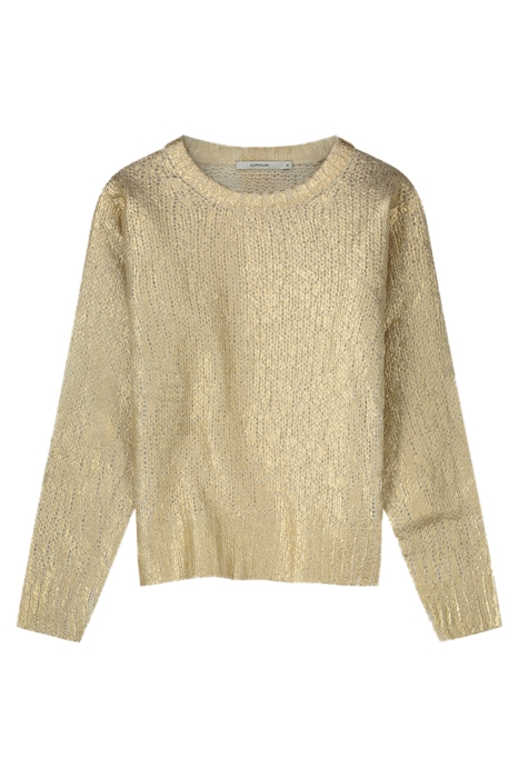 SWEATER GOLD COATED WOOL BLEND KNIT IVORY 3