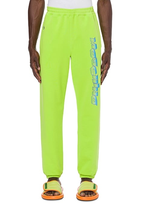 MOSCHINO SURF LOGO FLEECE JOGGERS GREEN 1