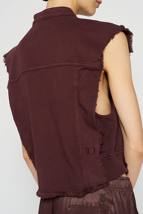 CROPPED TWILL GILET 2