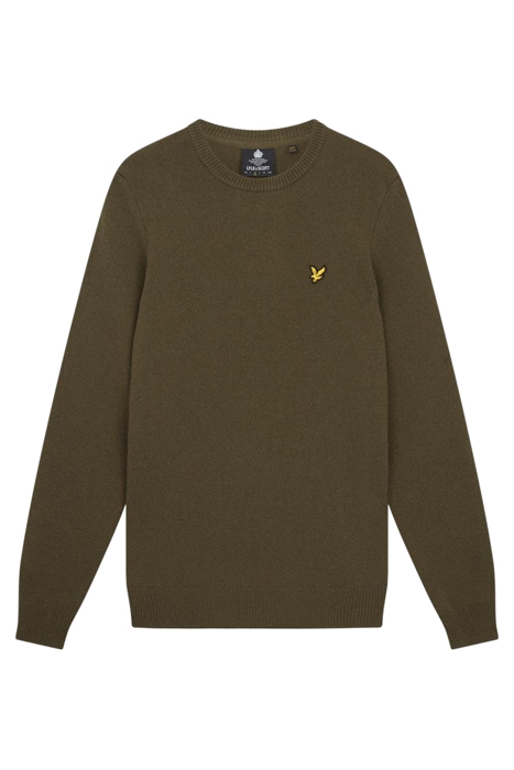 CREW NECK LAMBSWOOL BLEND JUMPER OLIVE 4
