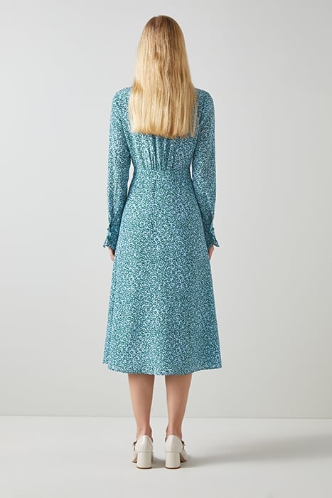 SONI - SHIRT DRESS GREEN/BLUE 2