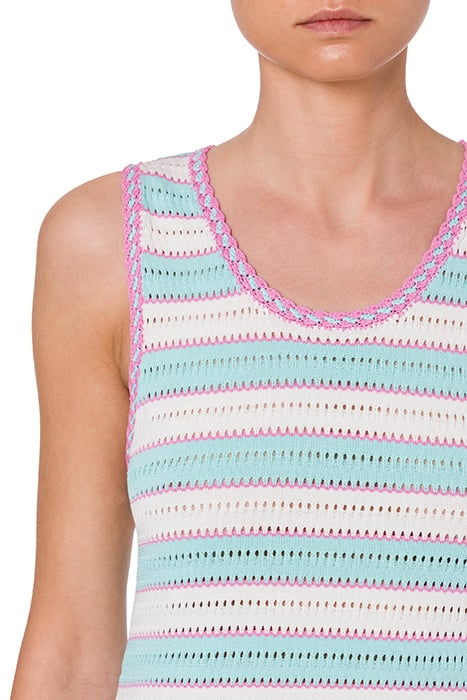 SHORT DRESS IN STRIPES VISCOSE BLEND WHITE 4