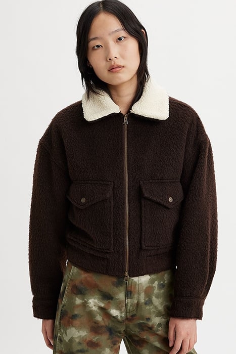 BABY FAUX FUR JACKET BROWN 1