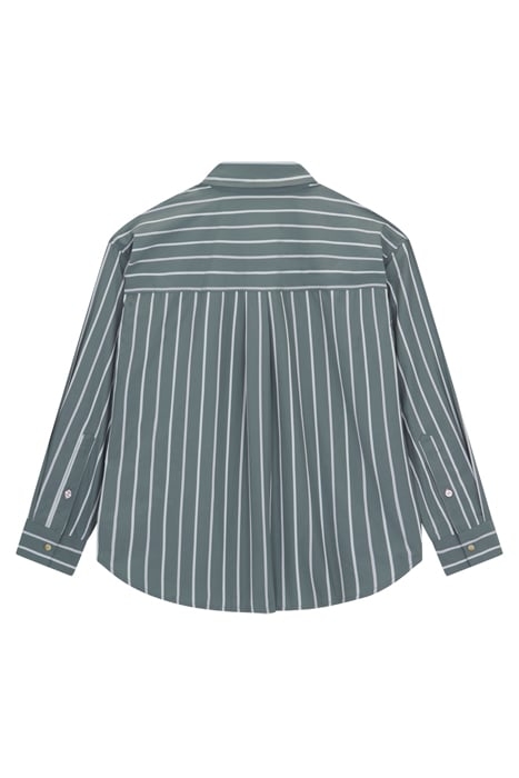 BOYFRIEND SHIRT W/ BUTTON DTL BALSAM GREEN/ORCHID PETAL 3