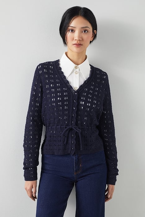 AMIE CROCHET CARDIGAN NAVY 1